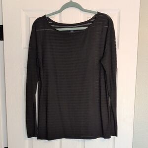 GAP Sheer Black Long Sleeve Top